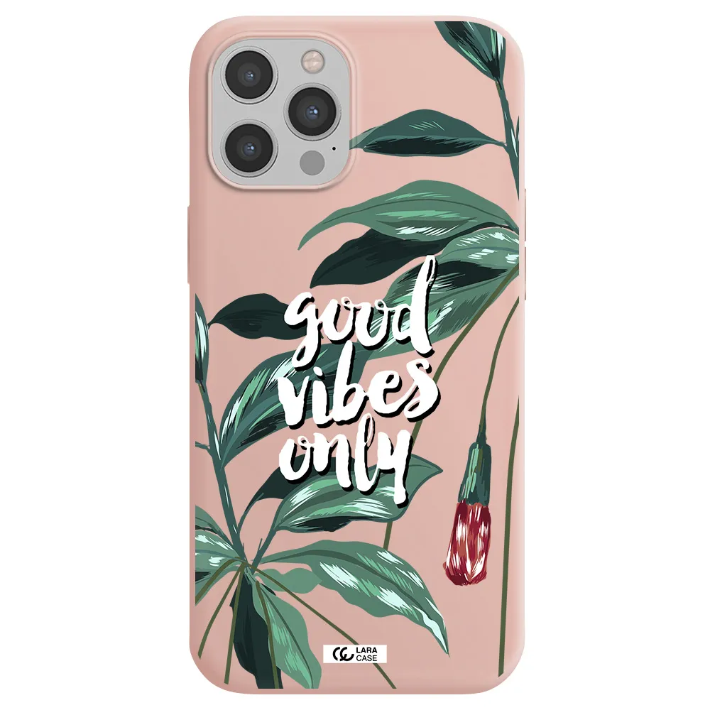 Tropical Vibes Green Apple iPhone 12 pro Silicone pastel pink Case