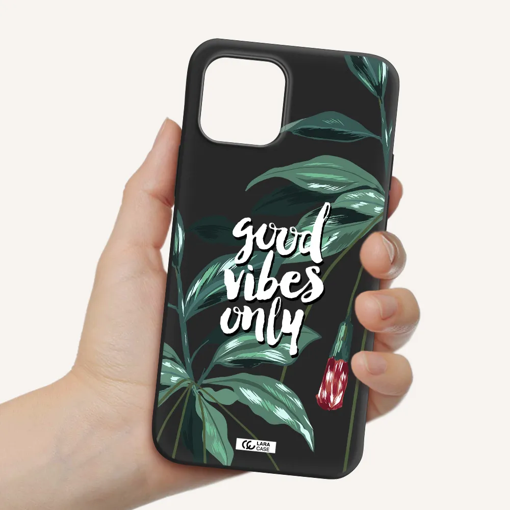 Tropical Vibes Green Apple iPhone 12 Silicone black Case