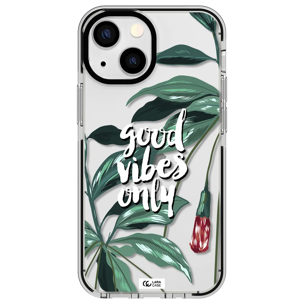 Tropical Vibes Green Apple iPhone 13 mini impact black border Case