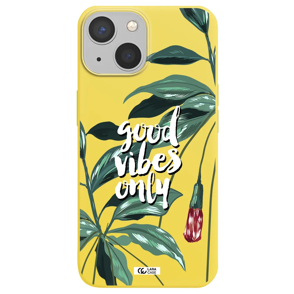 Tropical Vibes Green Apple iPhone 13 mini Silicone canary yellow Case