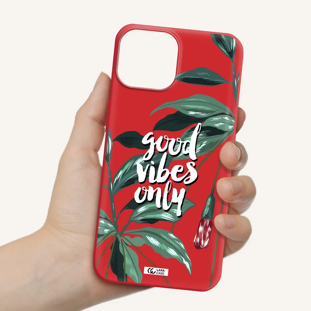 Tropical Vibes Green Apple iPhone 13 mini Silicone Imperial Red Case