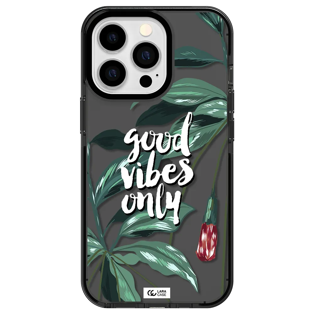 Tropical Vibes Green Apple iPhone 13 Pro impact Smoke Black Case