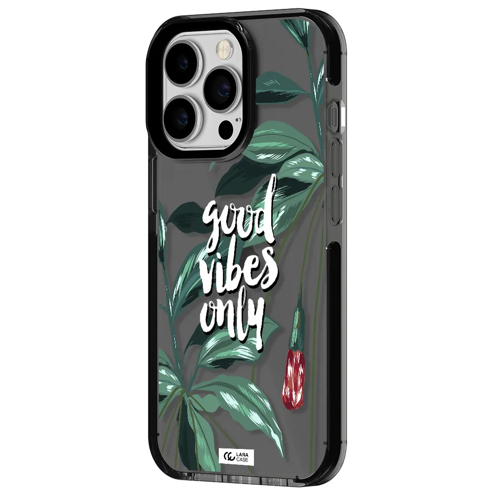Tropical Vibes Green Apple iPhone 13 Pro impact Smoke Black Case