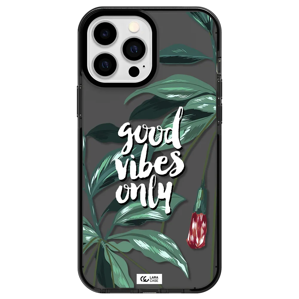 Tropical Vibes Green Apple iPhone 13 Pro Max impact Smoke Black Case