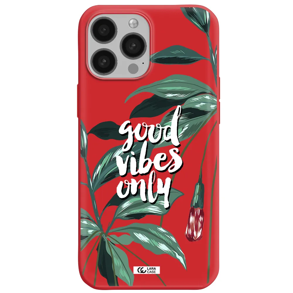 Tropical Vibes Green Apple iPhone 13 Pro Max Silicone Imperial Red Case