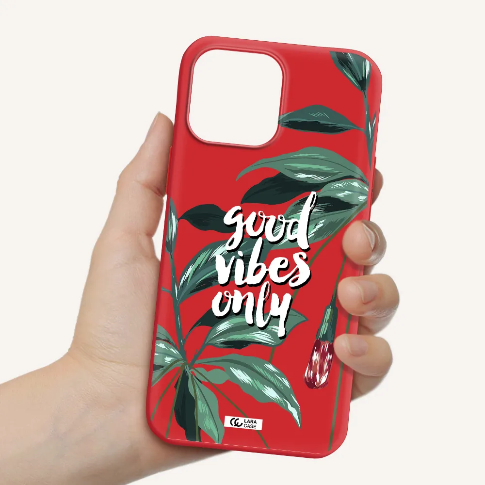 Tropical Vibes Green Apple iPhone 13 Pro Max Silicone Imperial Red Case
