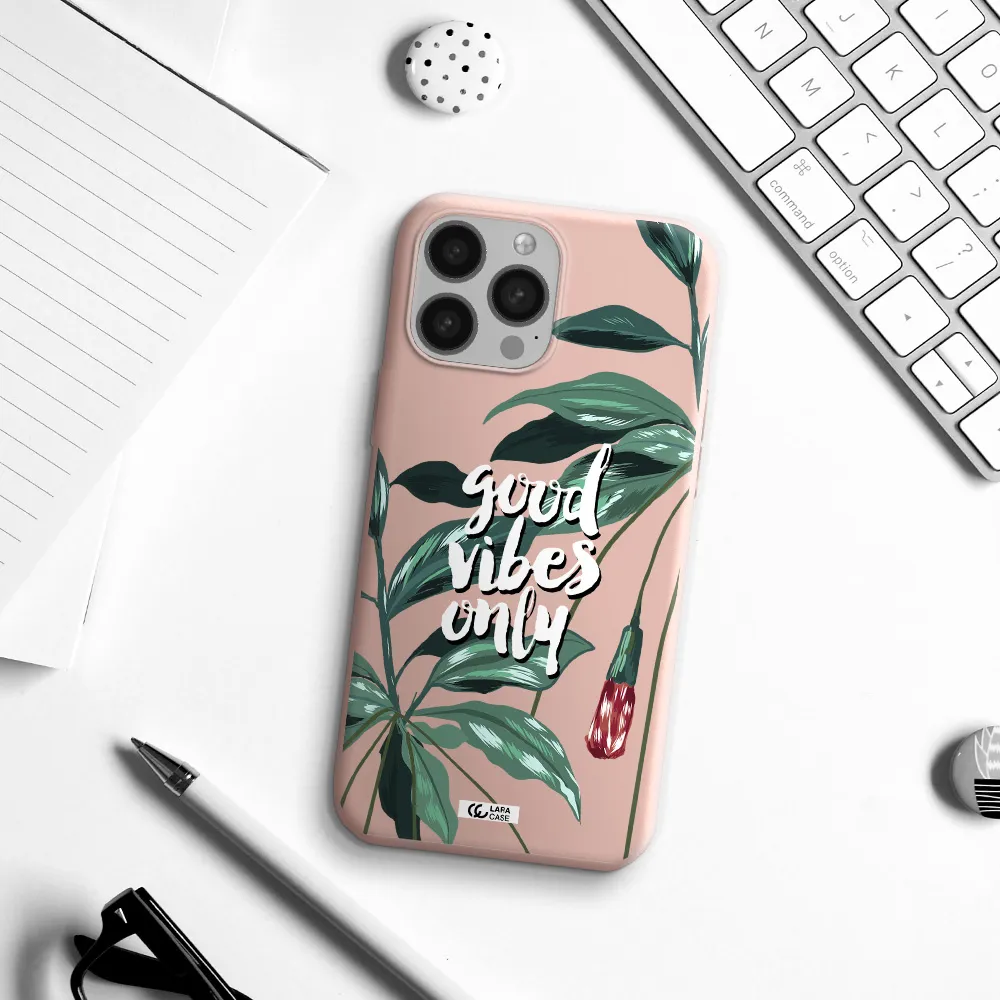 Tropical Vibes Green Apple iPhone 13 Pro Max Silicone pastel pink Case