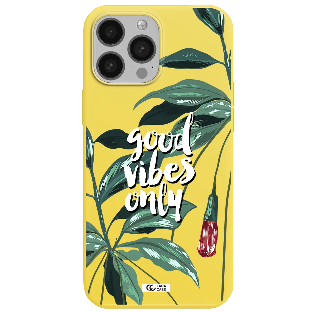 Tropical Vibes Green Apple iPhone 13 Pro Silicone canary yellow Case