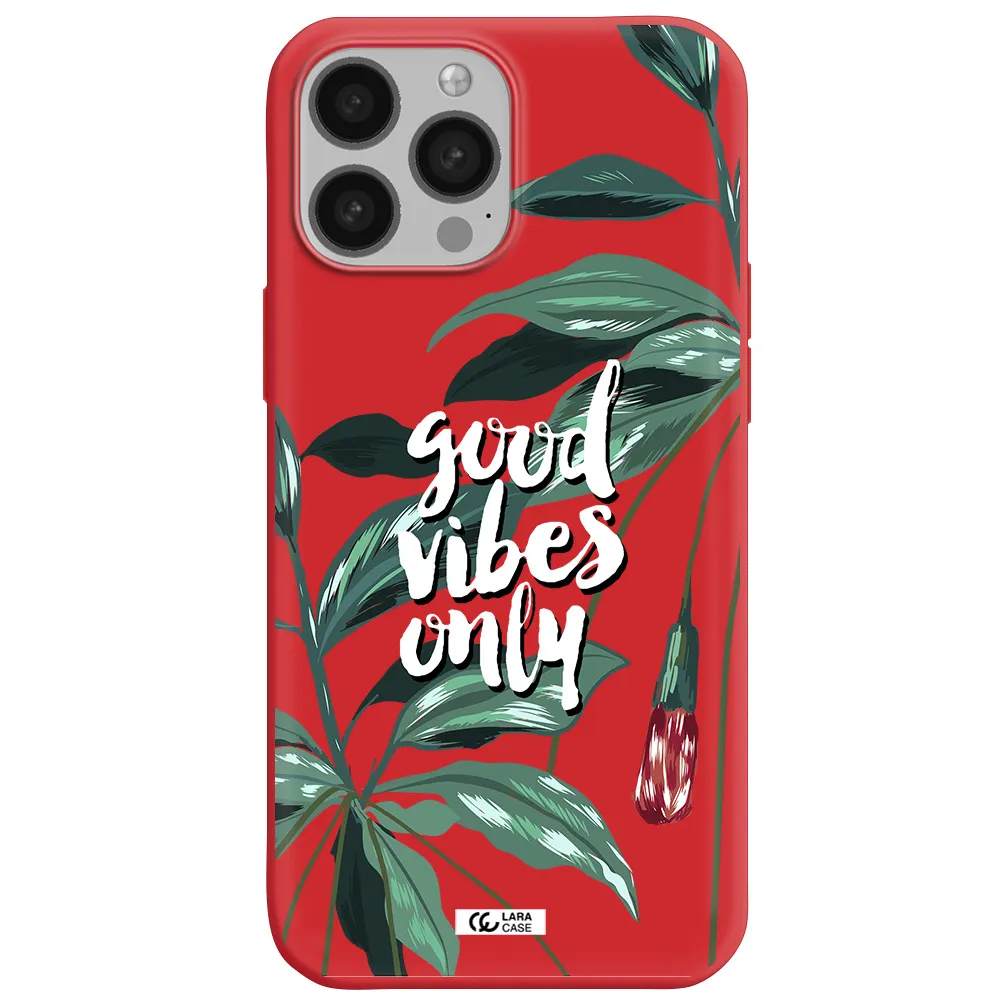Tropical Vibes Green Apple iPhone 13 Pro Silicone Imperial Red Case