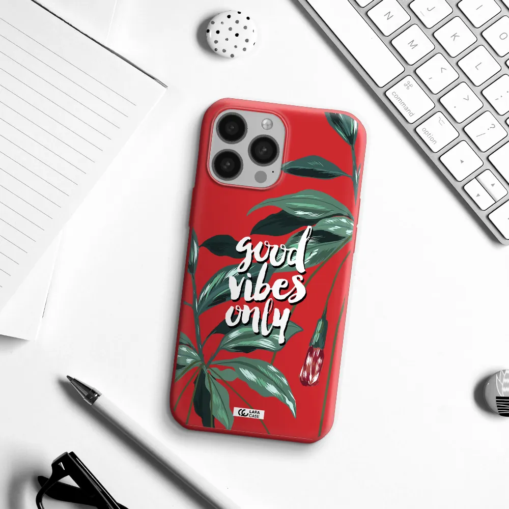 Tropical Vibes Green Apple iPhone 13 Pro Silicone Imperial Red Case
