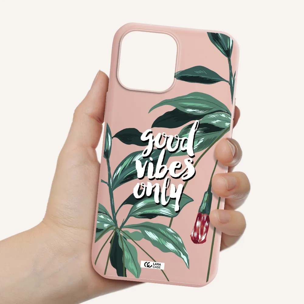 Tropical Vibes Green Apple iPhone 13 Pro Silicone pastel pink Case