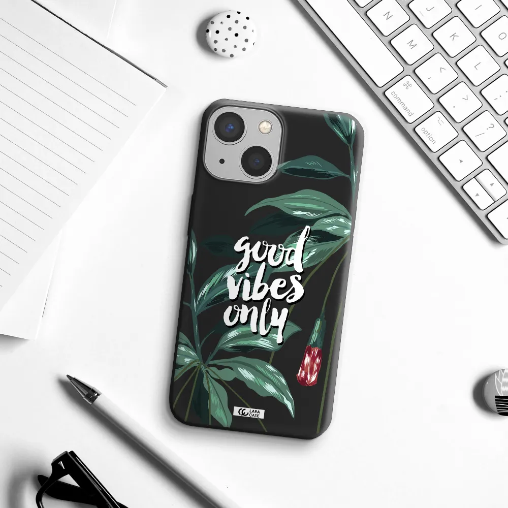 Tropical Vibes Green Apple iPhone 13 Silicone black Case