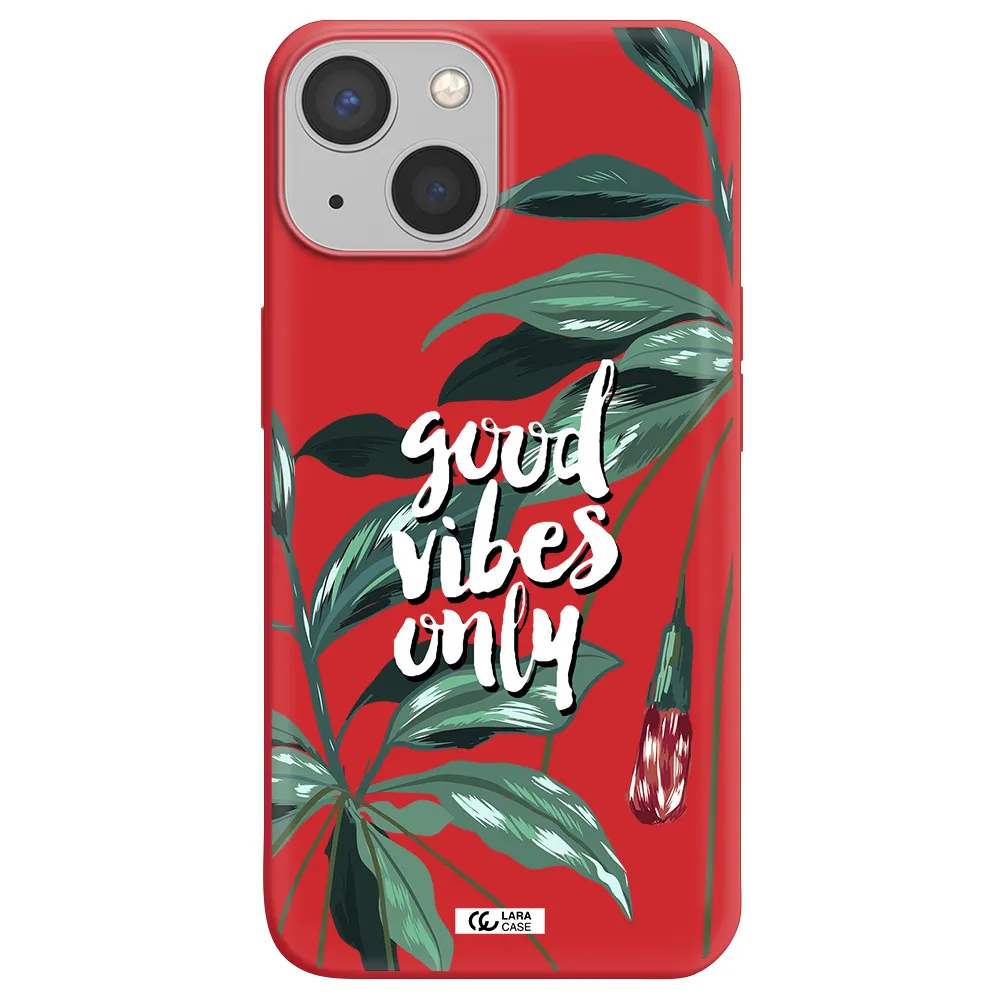 Tropical Vibes Green Apple iPhone 13 Silicone Imperial Red Case