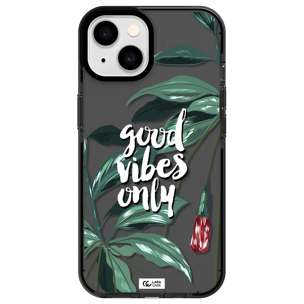 Tropical Vibes Green Apple iPhone 14 impact Smoke Black Case