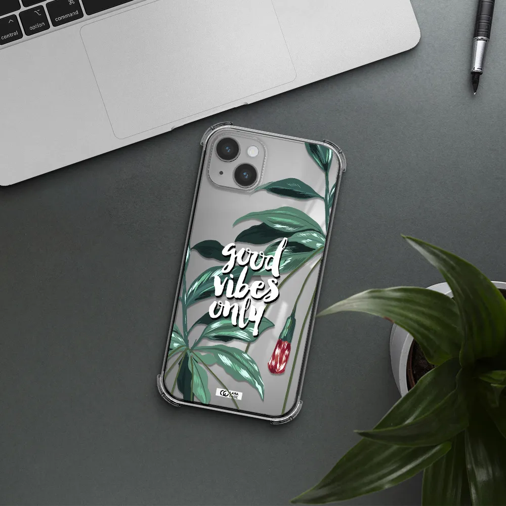 Tropical Vibes Green Apple iPhone 14 plus Clear PC Case