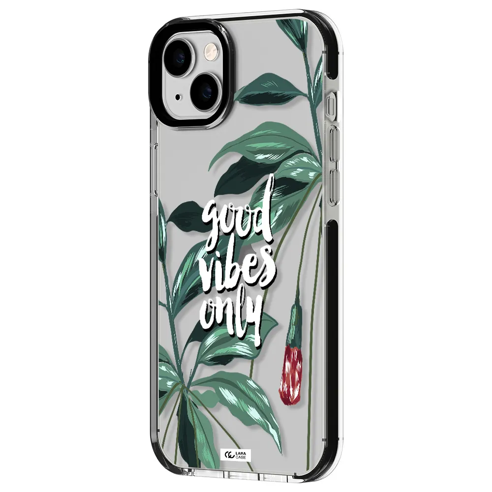 Tropical Vibes Green Apple iPhone 14 plus impact black border Case