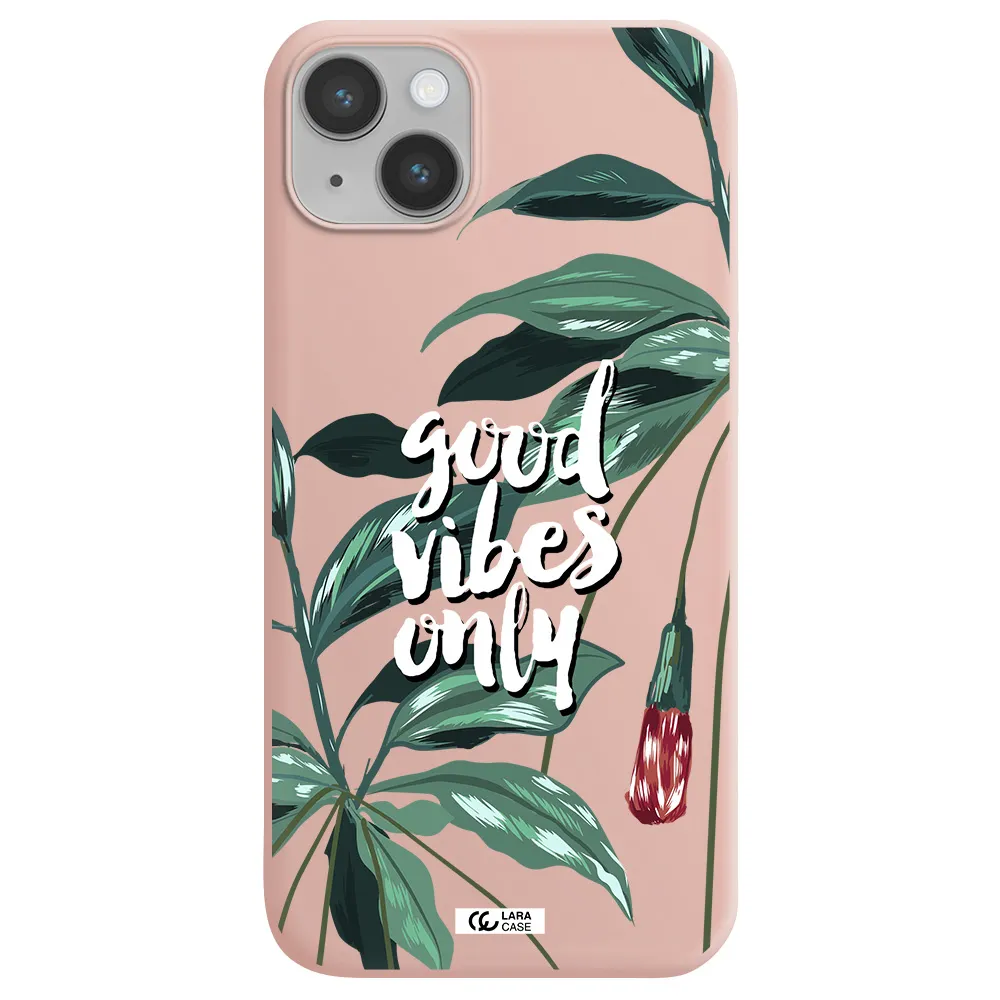 Tropical Vibes Green Apple iPhone 14 plus Silicone pastel pink Case