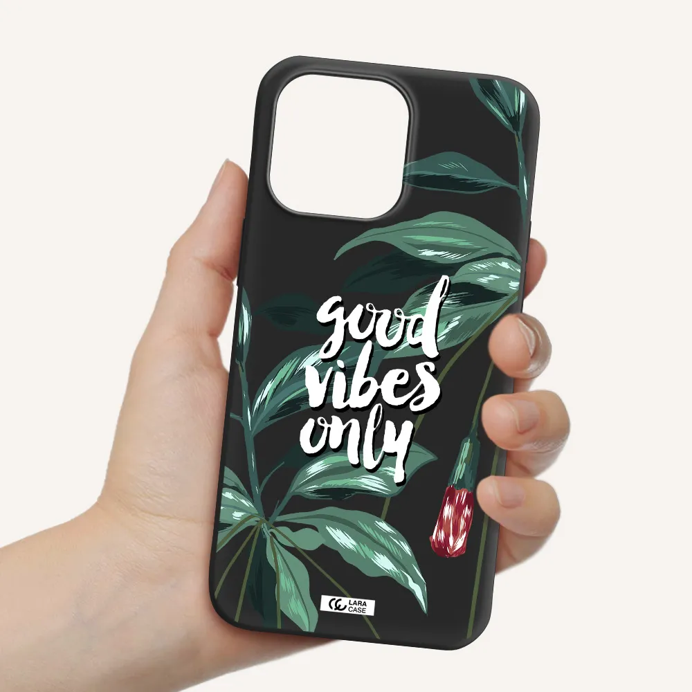 Tropical Vibes Green Apple iPhone 14 pro max Silicone black Case