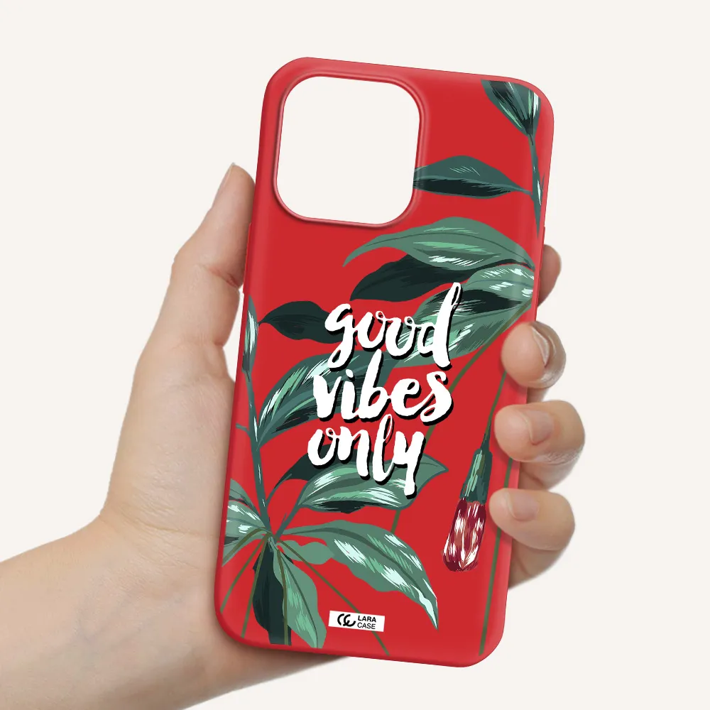 Tropical Vibes Green Apple iPhone 14 pro max Silicone Imperial Red Case