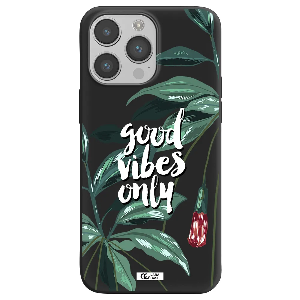 Tropical Vibes Green Apple iPhone 14 pro Silicone black Case