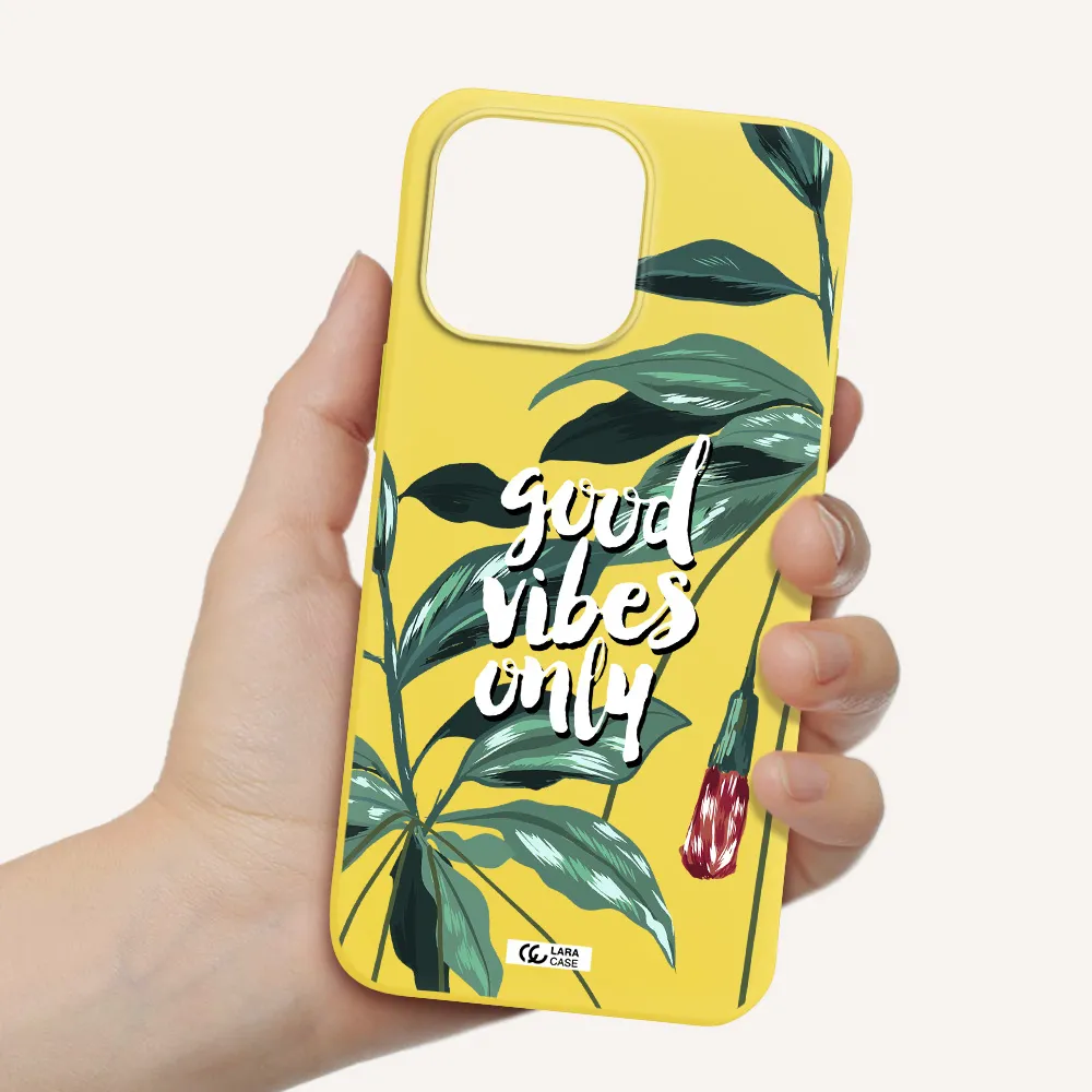 Tropical Vibes Green Apple iPhone 14 pro Silicone canary yellow Case