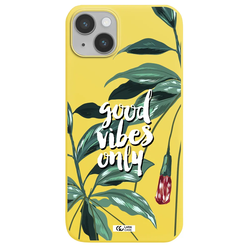 Tropical Vibes Green Apple iPhone 14 Silicone canary yellow Case
