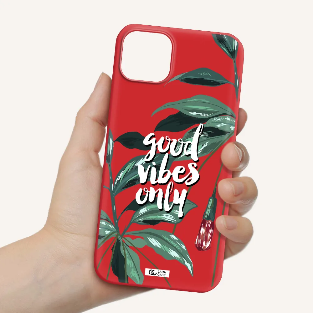 Tropical Vibes Green Apple iPhone 14 Silicone Imperial Red Case