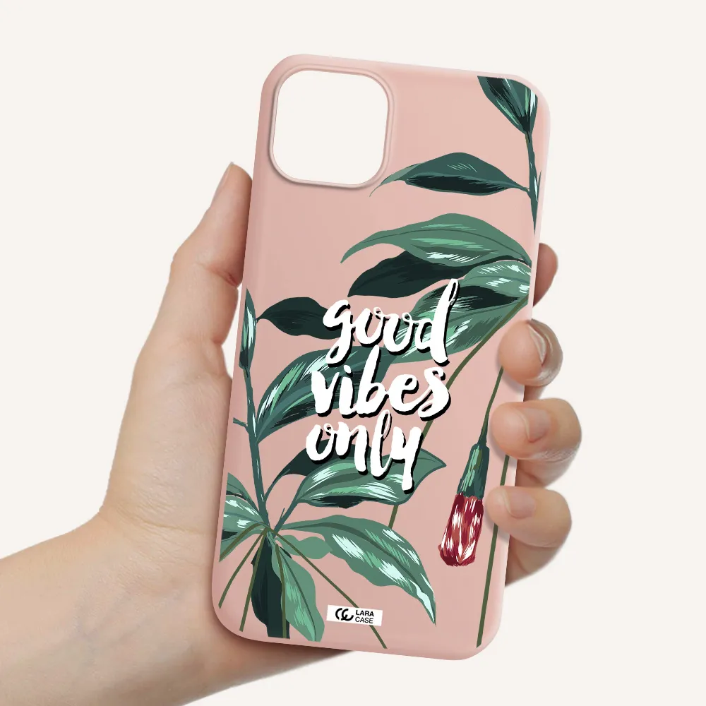 Tropical Vibes Green Apple iPhone 14 Silicone pastel pink Case