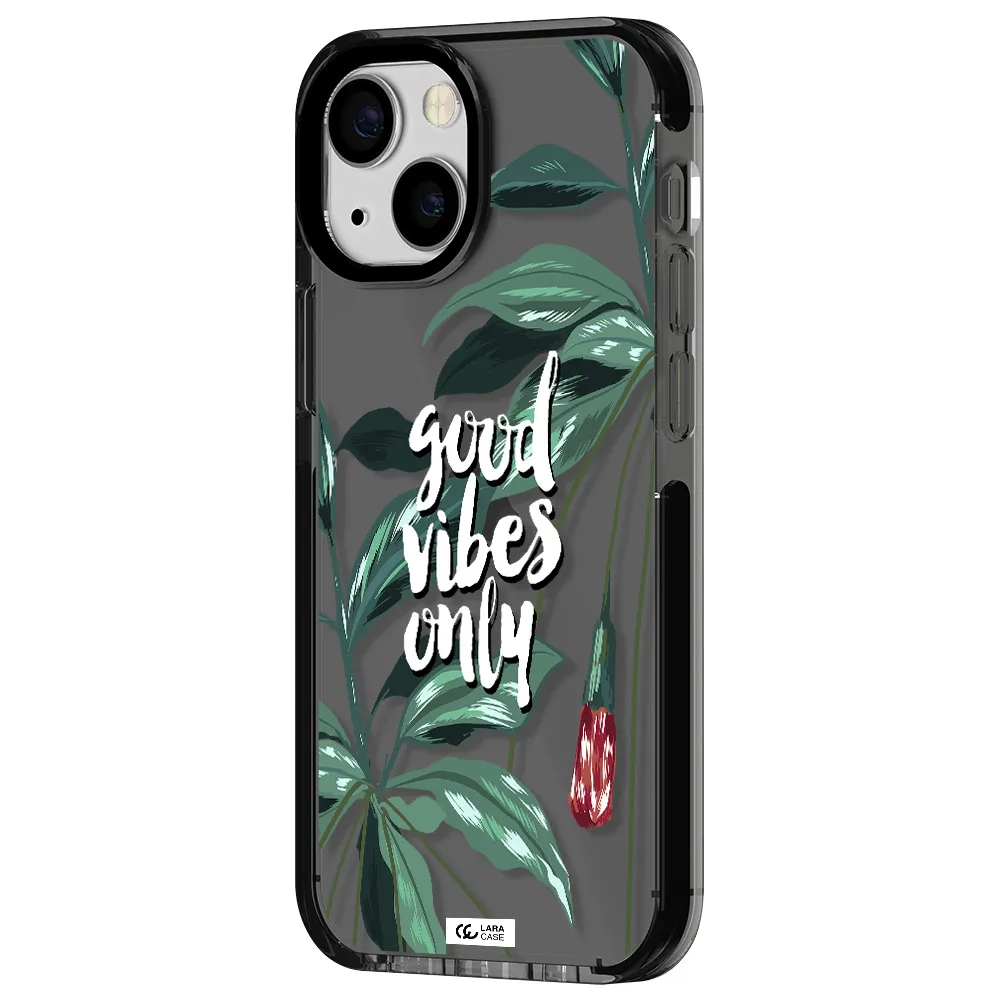Tropical Vibes Green Apple iPhone 15 impact Smoke Black Case