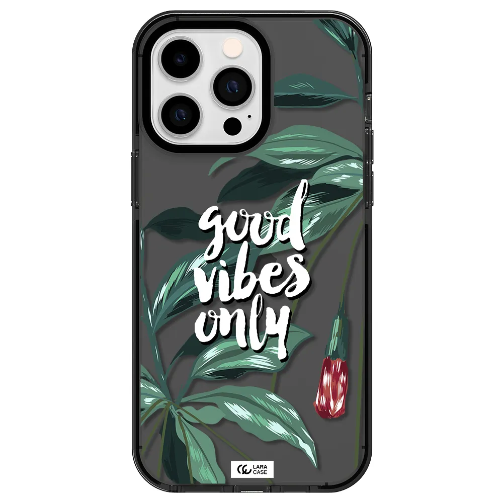 Tropical Vibes Green Apple iPhone 15 Pro Max impact Smoke Black Case