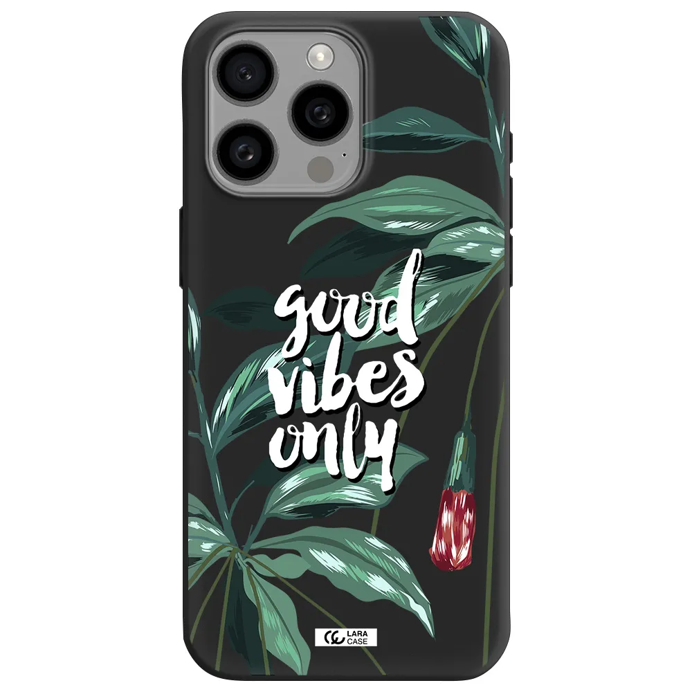 Tropical Vibes Green Apple Iphone 15 Pro max Silicone black Case
