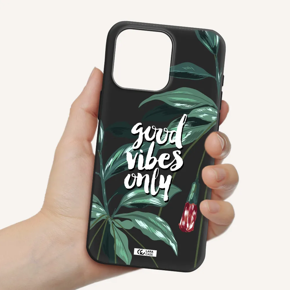 Tropical Vibes Green Apple Iphone 15 Pro max Silicone black Case