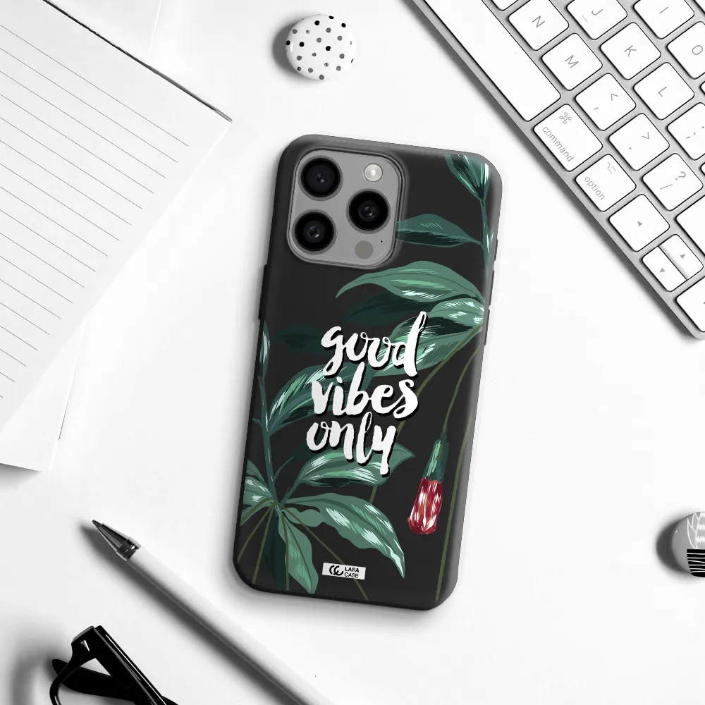 Tropical Vibes Green Apple Iphone 15 Pro max Silicone black Case