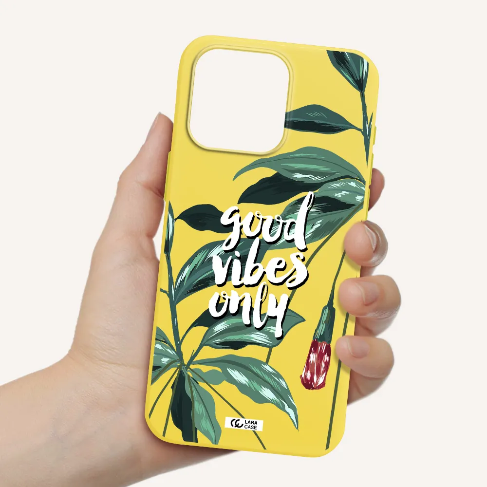 Tropical Vibes Green Apple Iphone 15 Pro max Silicone canary yellow Case
