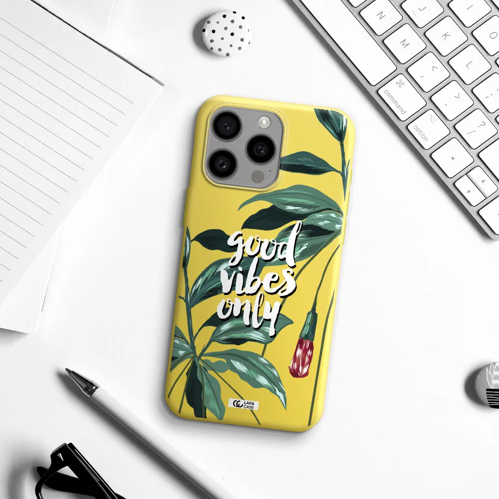 Tropical Vibes Green Apple Iphone 15 Pro max Silicone canary yellow Case