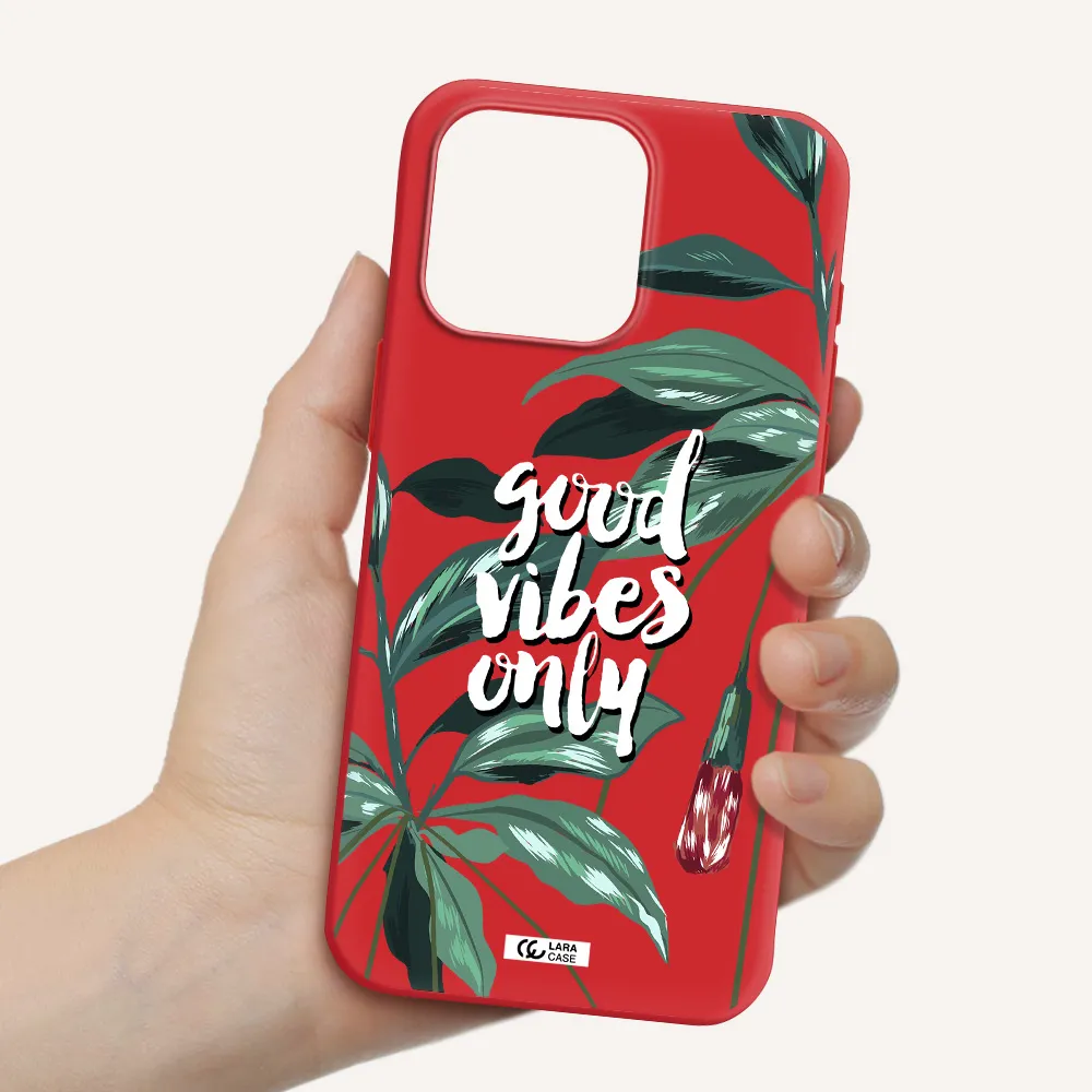 Tropical Vibes Green Apple Iphone 15 Pro Max Silicone Imperial Red Case
