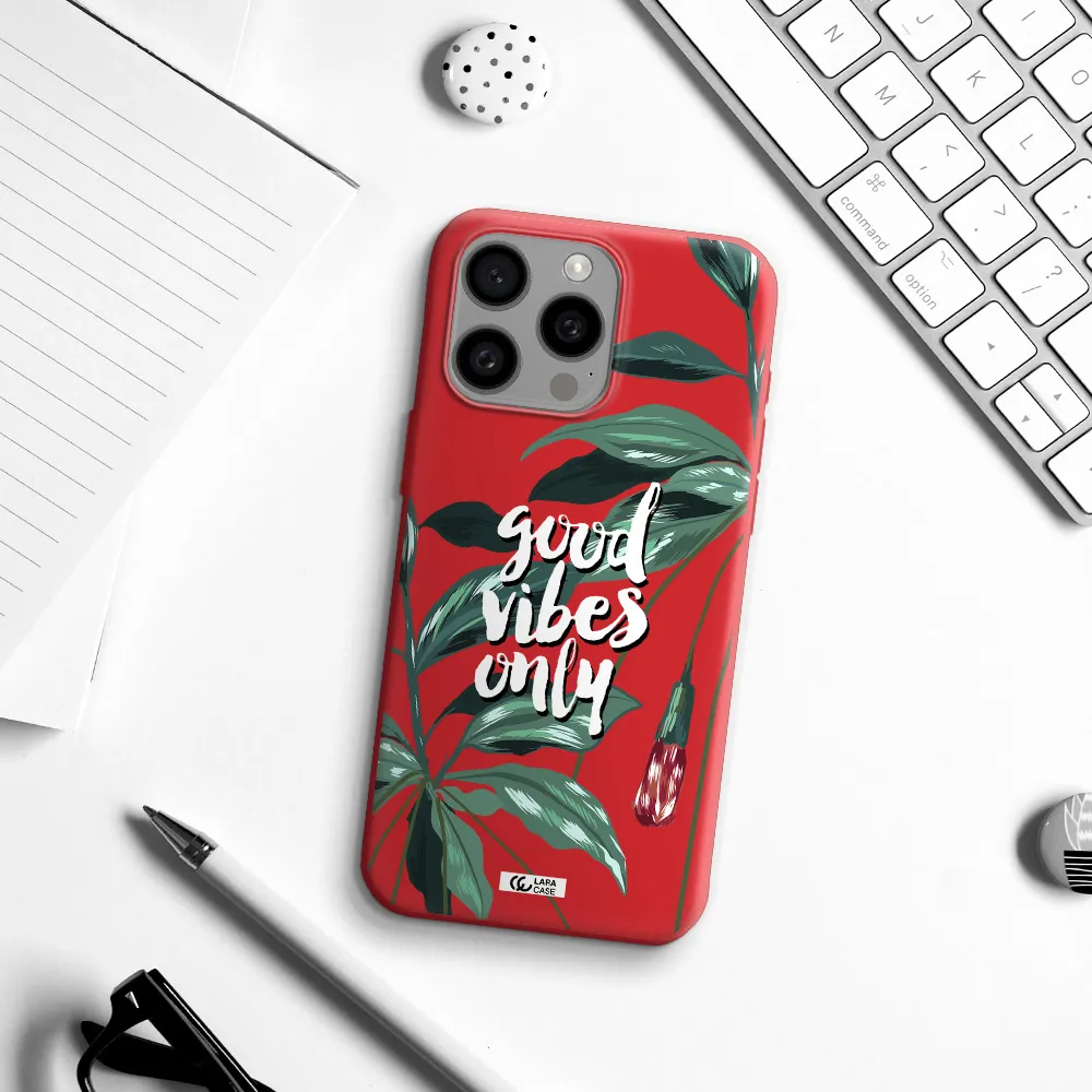 Tropical Vibes Green Apple Iphone 15 Pro Max Silicone Imperial Red Case