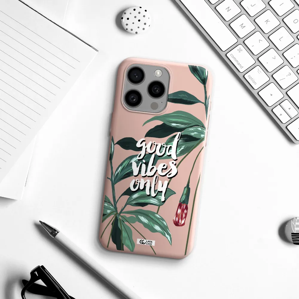 Tropical Vibes Green Apple Iphone 15 Pro max Silicone pastel pink Case