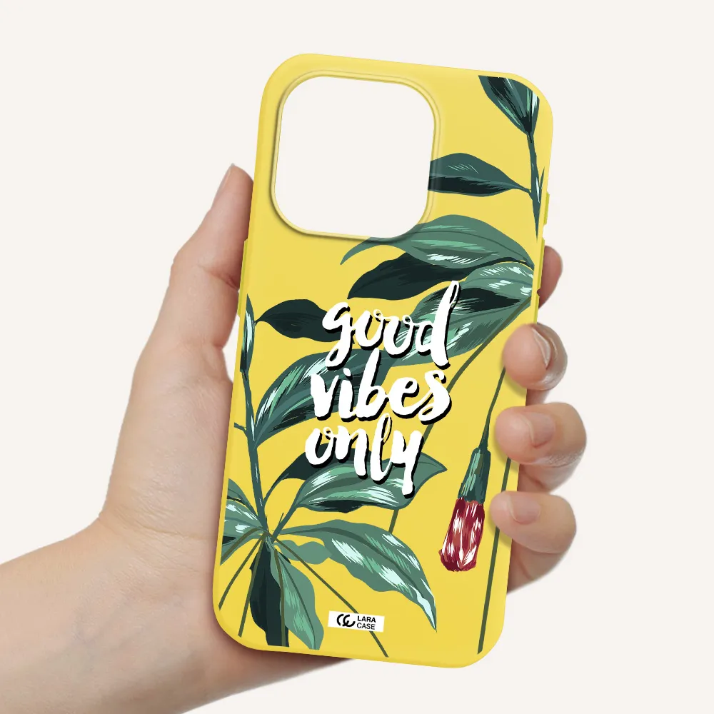 Tropical Vibes Green Apple Iphone 15 Pro Silicone Canary Yellow Case