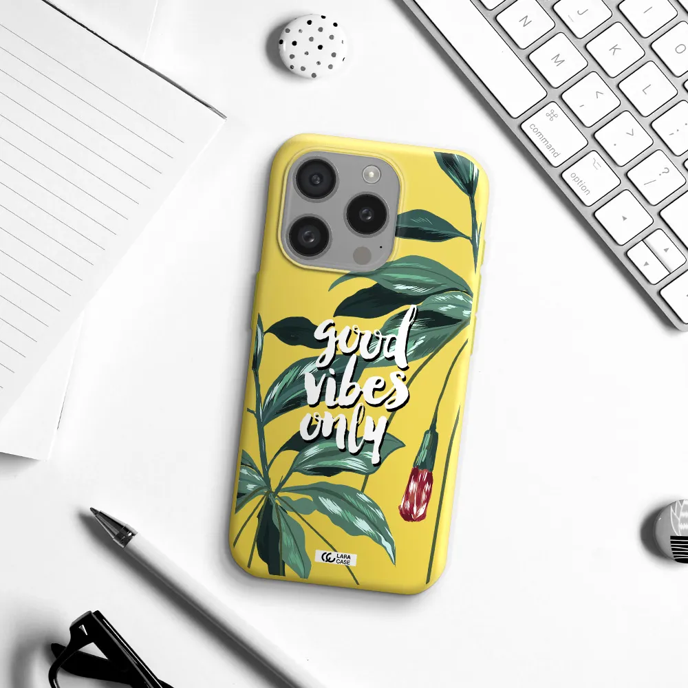 Tropical Vibes Green Apple Iphone 15 Pro Silicone Canary Yellow Case