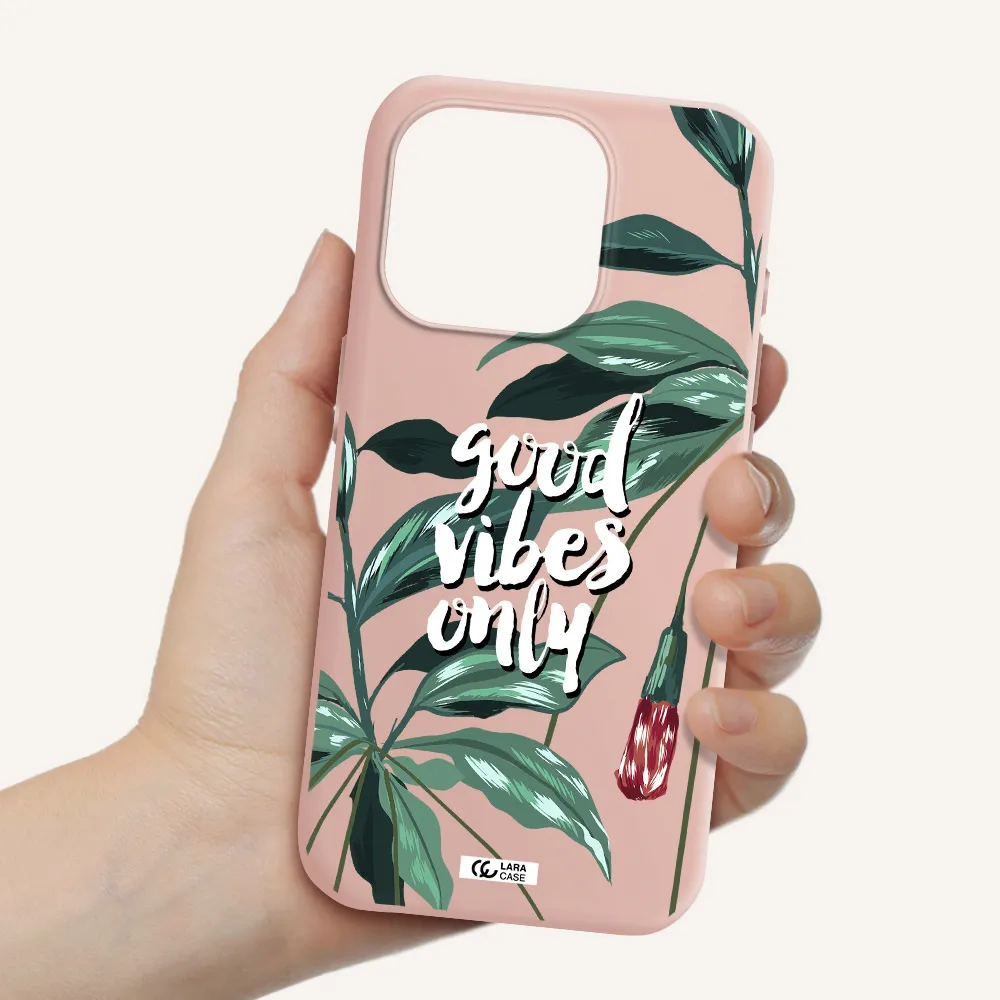 Tropical Vibes Green Apple Iphone 15 Pro Silicone Pastel Pink Case