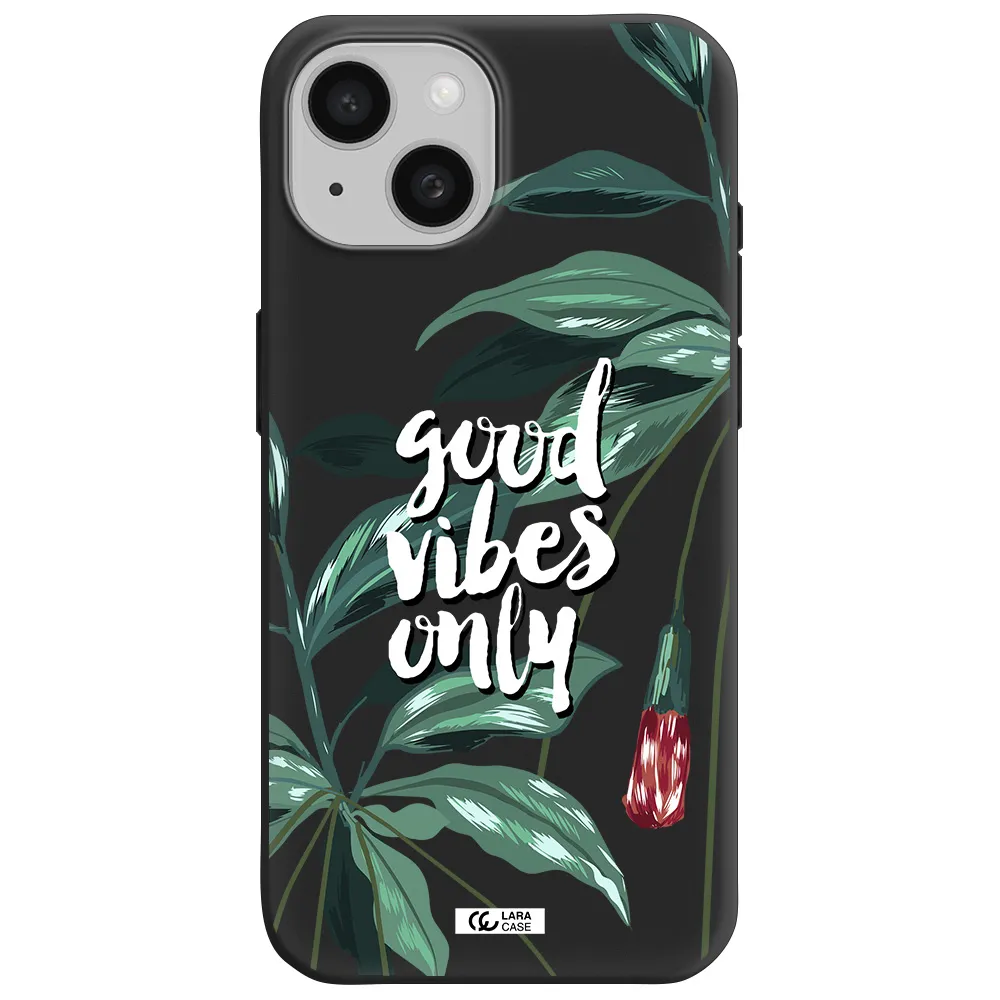 Tropical Vibes Green Apple iPhone 15 Silicone black Case