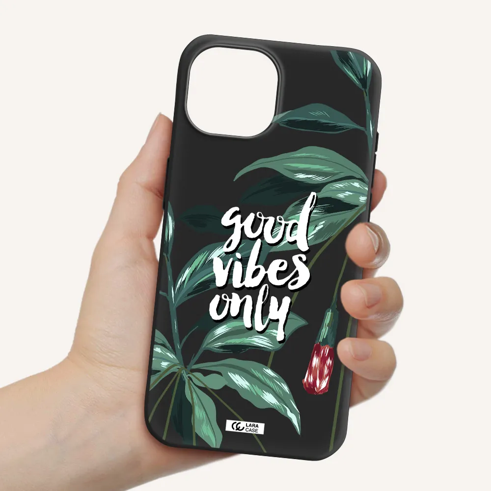 Tropical Vibes Green Apple iPhone 15 Silicone black Case