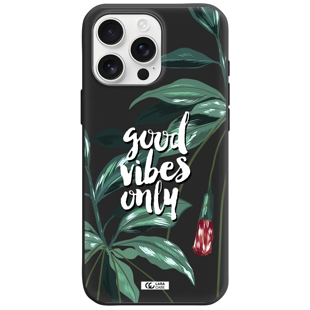 Tropical Vibes Green Apple Iphone 16 Pro Max Silicone Black Case