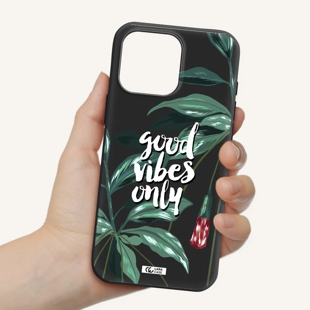 Tropical Vibes Green Apple Iphone 16 Pro Max Silicone Black Case