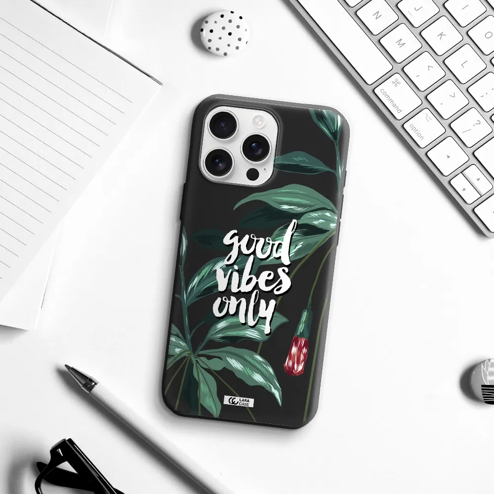 Tropical Vibes Green Apple Iphone 16 Pro Max Silicone Black Case