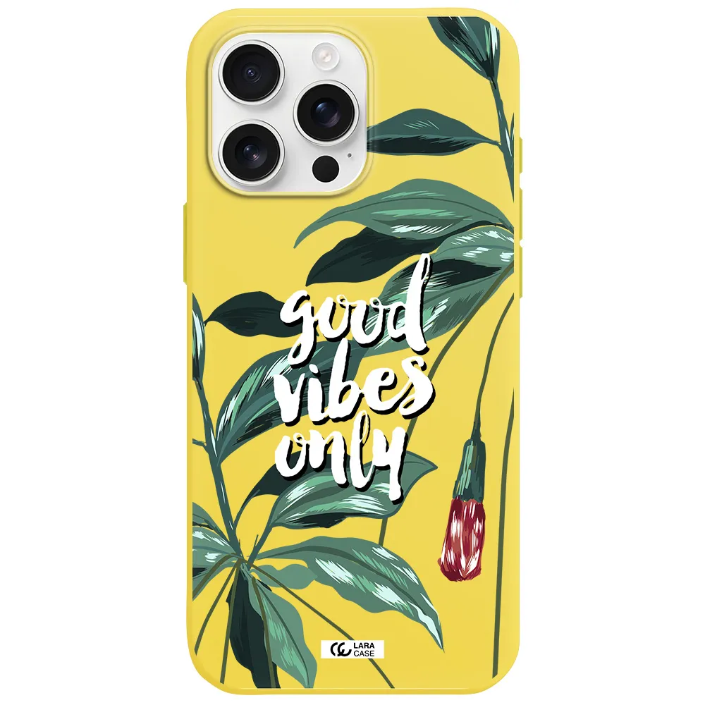 Tropical Vibes Green Apple Iphone 16 Pro Max Silicone Canary Yellow Case