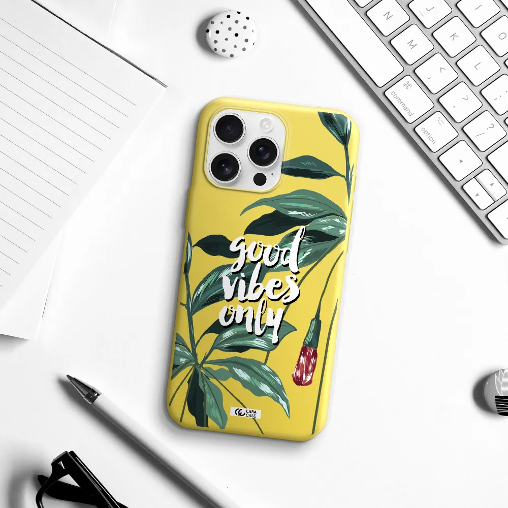 Tropical Vibes Green Apple Iphone 16 Pro Max Silicone Canary Yellow Case