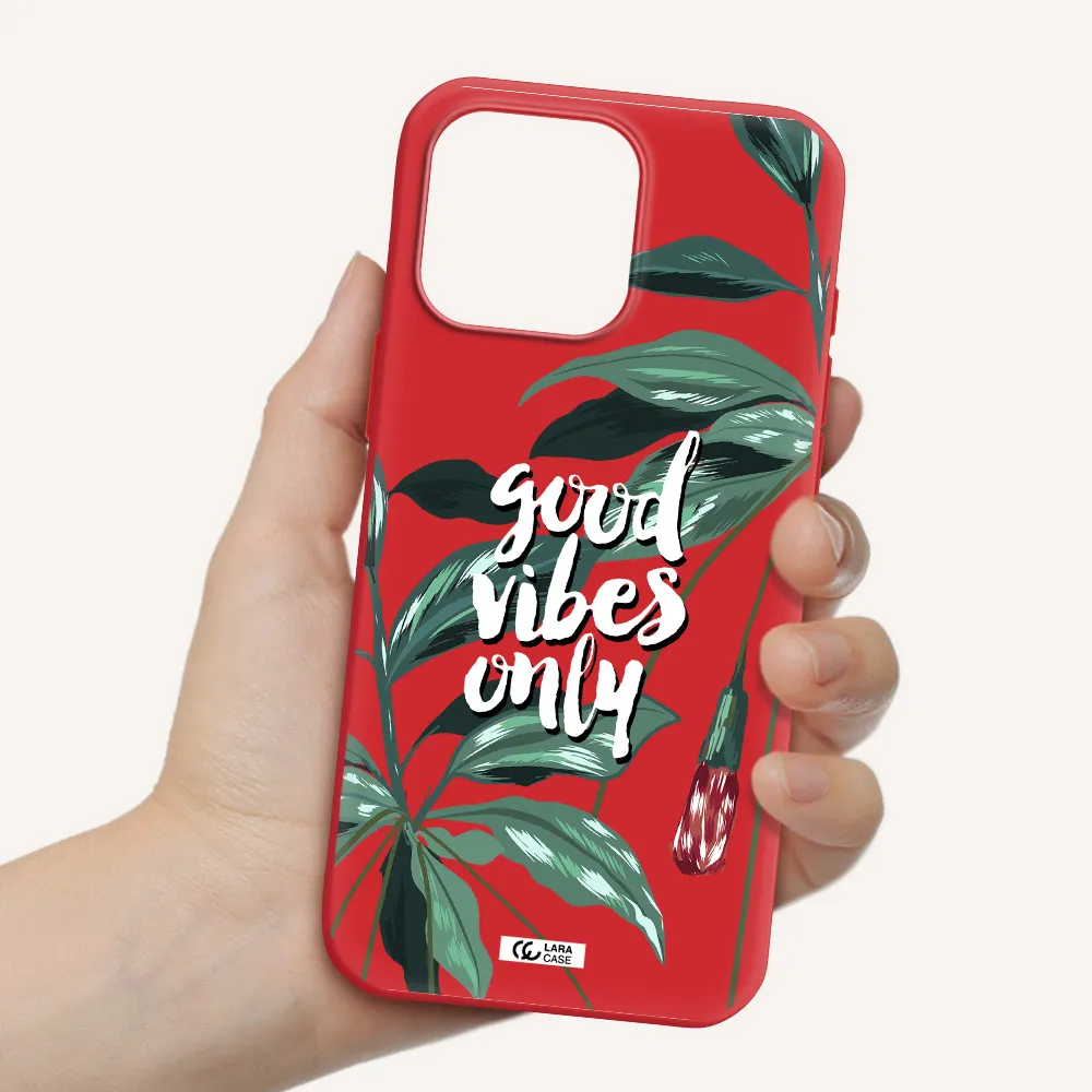 Tropical Vibes Green Apple Iphone 16 Pro Max Silicone Imperial Red Case