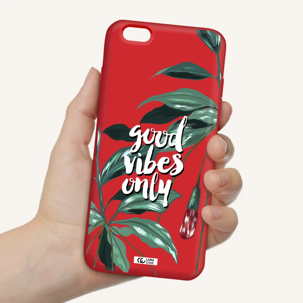 Tropical Vibes Green Apple iPhone 6 plus Silicone Imperial Red Case